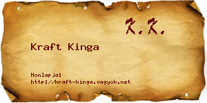 Kraft Kinga névjegykártya